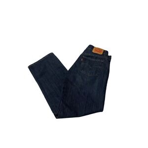 Levis 505 Regular Fit Jeans Dark Wash Indigo Denim Boys Size 14 Husky 33x28